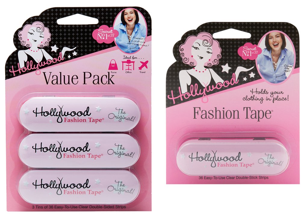 Hollywood Fashion Secrets Fashion Tape, 4 Pack Of 36 Clear Fabric Strips For Clothing