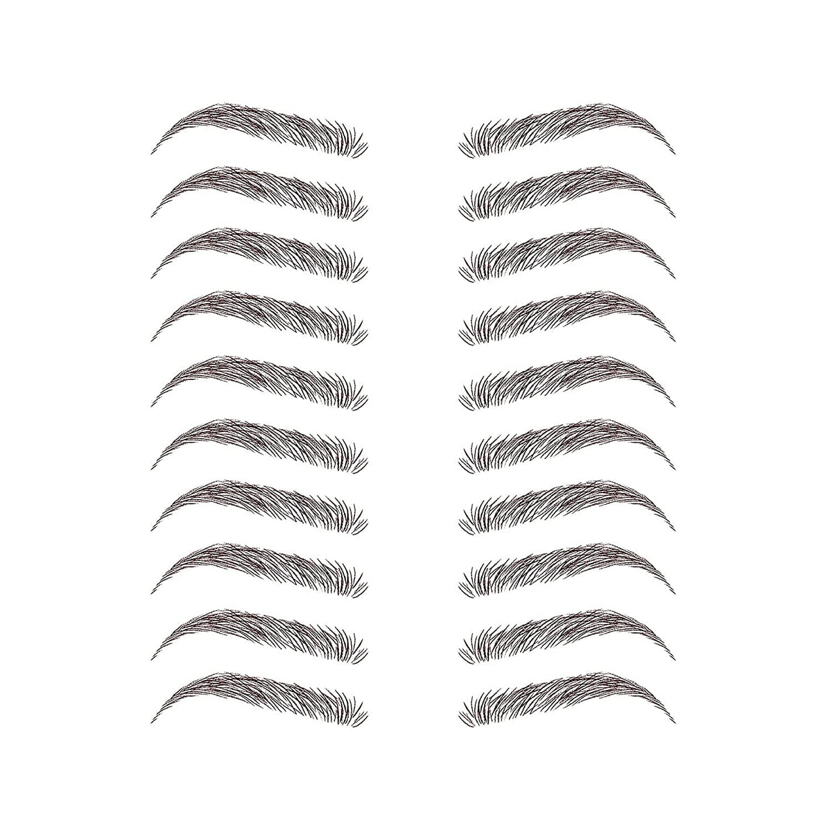 Neva Nude Temporary Eyebrows 10 Pairs, Dark Brown/Black, Waterproof & Easy Application