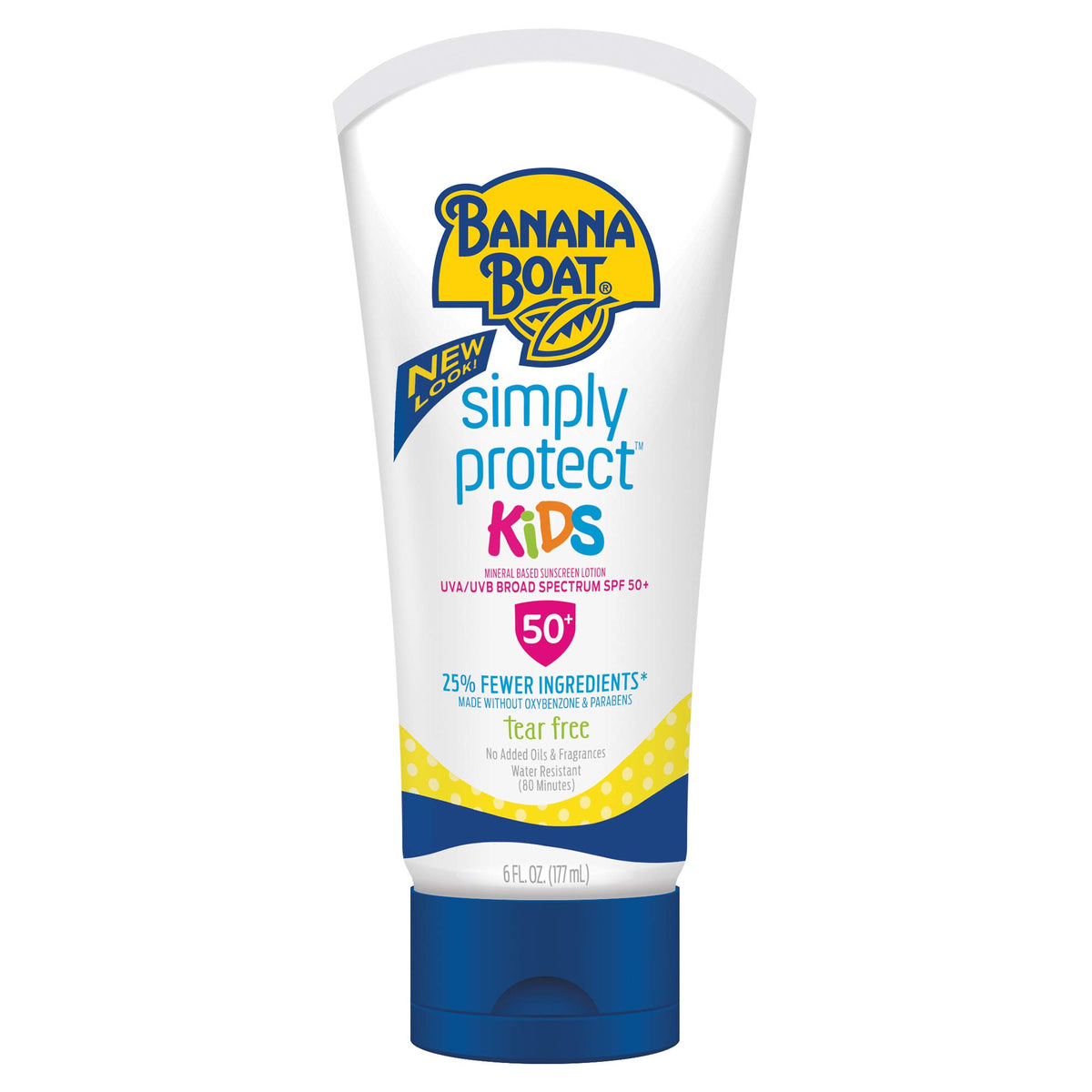 Banana Boat Kids Mineral Sunscreen Lotion Spf 50+, Tear-Free, 6 Fl Oz - Fewer Ingredients