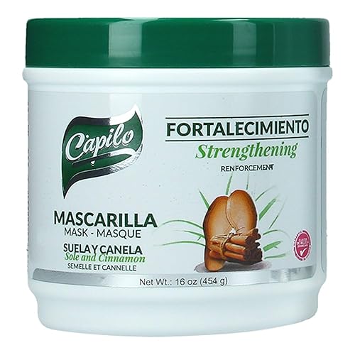 Capilo Sole & Cinnamon Strengthening Mask - 16 oz, Mineral Oil & Petroleum Jelly Free