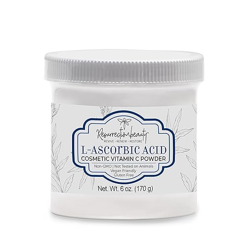 Resurrectionbeauty 100% Pure L-Ascorbic Acid Vitamin C Powder For Diy Skincare, 6 Oz