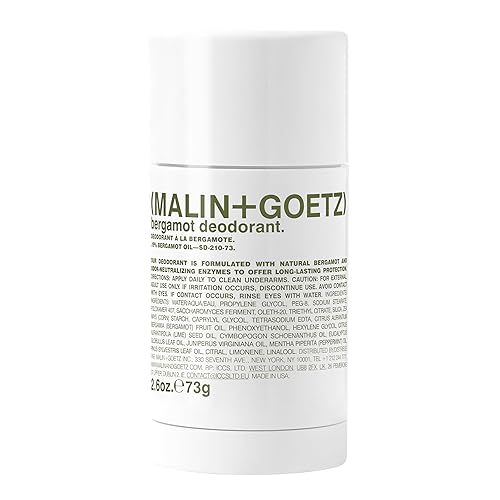 Malin + Goetz Bergamot Deodorant, 2.6 Oz - Aluminum Free, Natural Scent, Unisex Stick