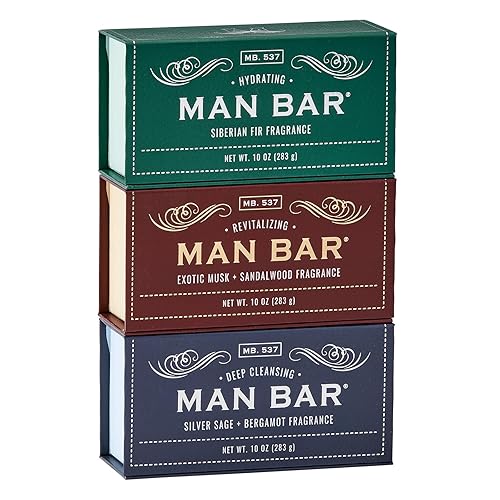 San Francisco Soap Co 3-Piece Man Bar Gift Set - Natural, Usa Made, All Skin Types, 10 Oz