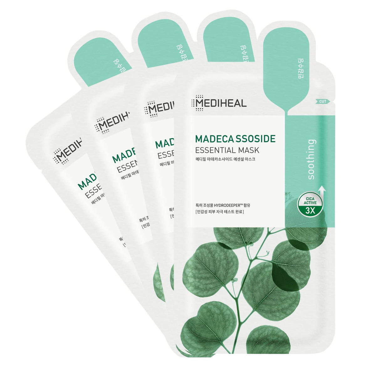 Mediheal Madecassoside Face Mask - 4 Hydrating Sheet Masks For Sensitive Skin, Soothing Blemishes