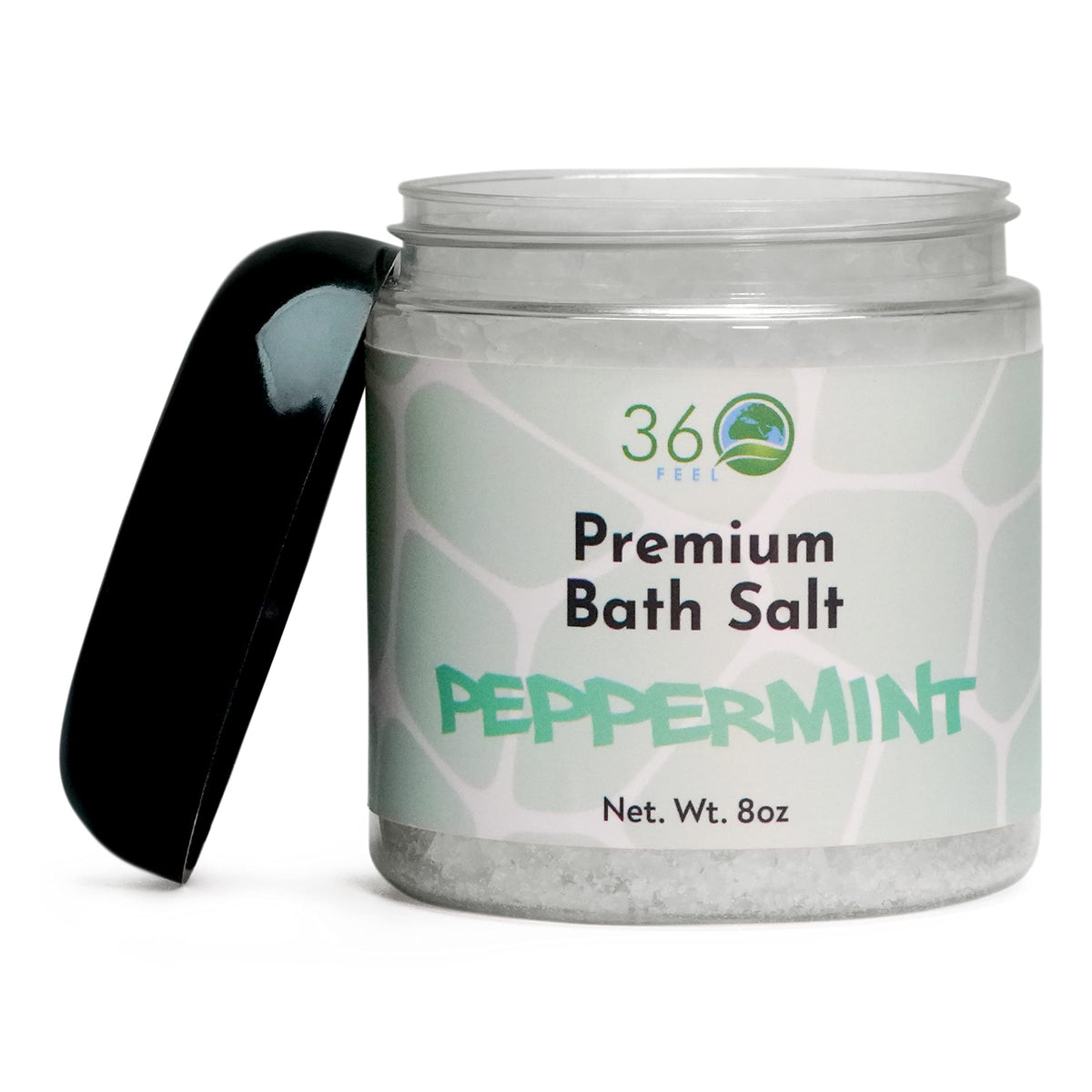 360Feel Peppermint Detox Bath Salt Scrub For Acne Scars & Stretch Marks - 8 Fl Oz