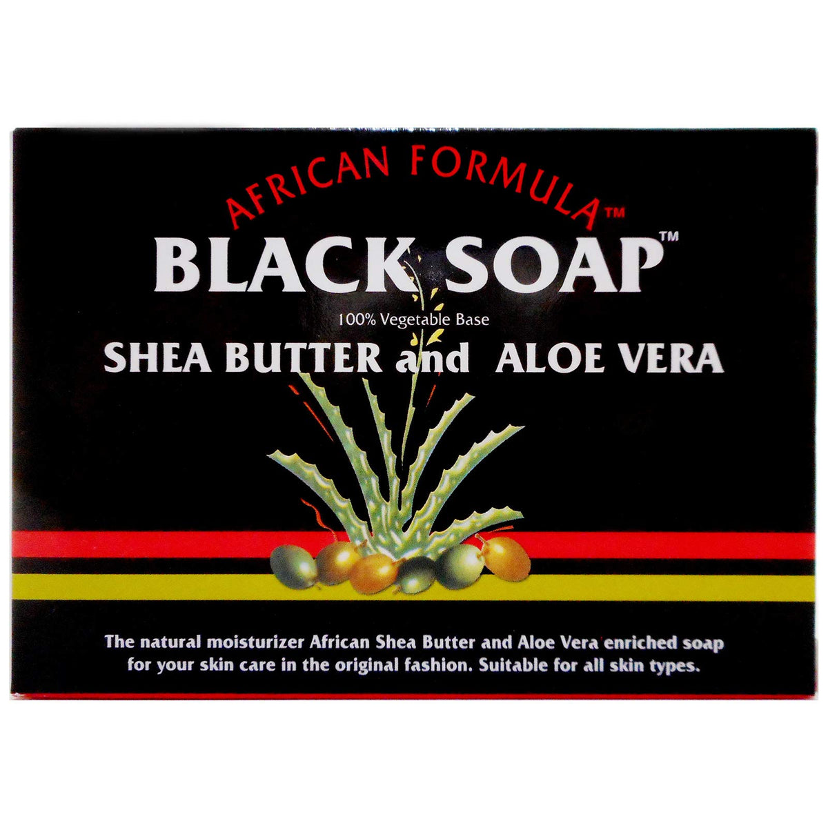 African Formula Madina African Black Soap With Shea Butter & Aloe Vera, 3.5 Oz