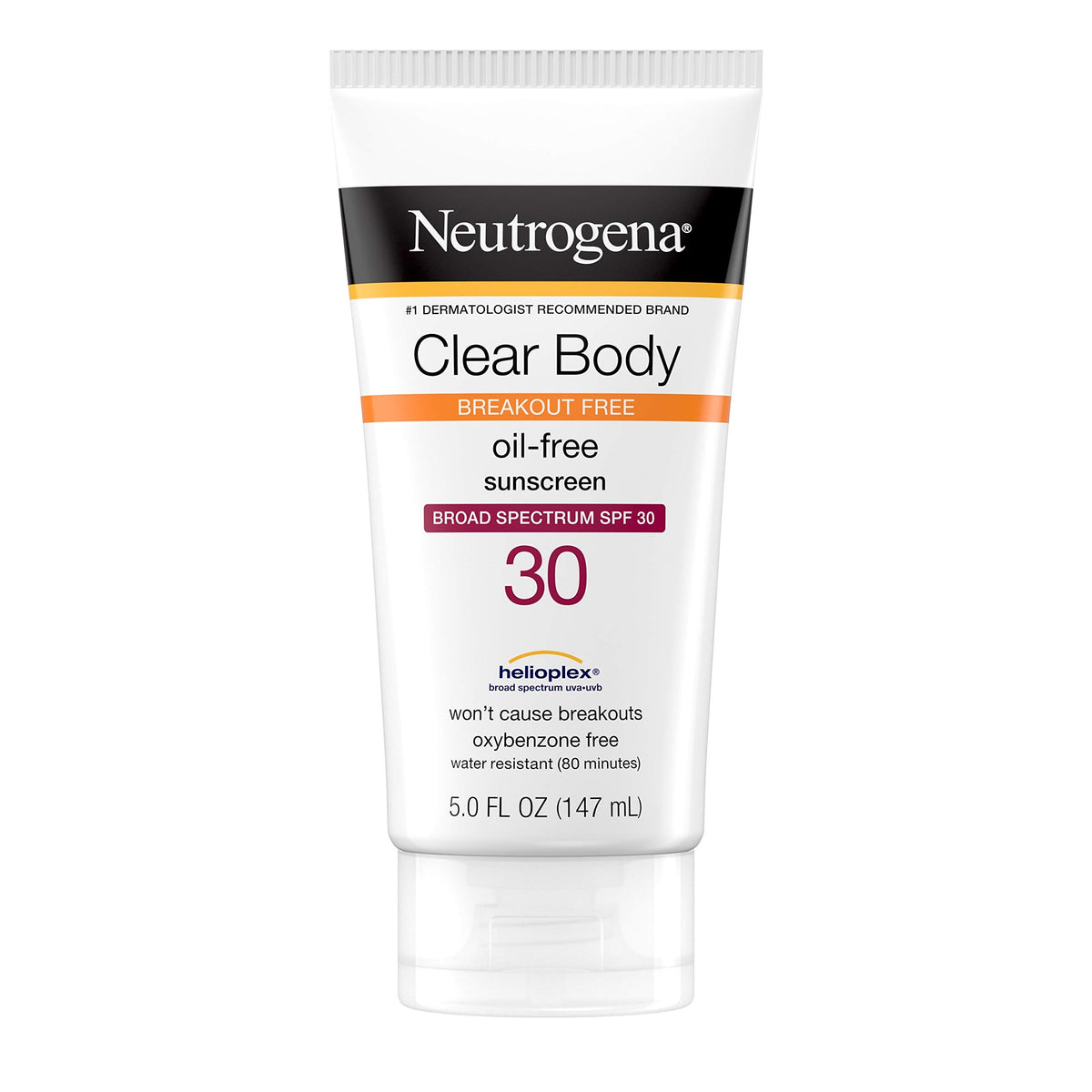 Neutrogena Clear Body Sunscreen Lotion Spf 30, Oil-Free, Acne-Prone Skin, 5 Fl Oz