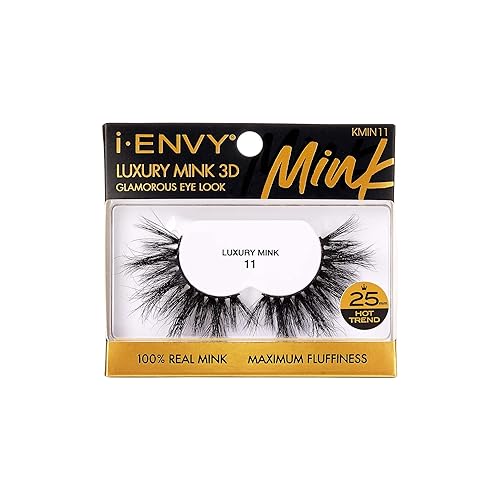 I•Envy Luxury Mink False Lashes - 100% Real Mink, 3D Multi-Curl, Glamorous Eye Look