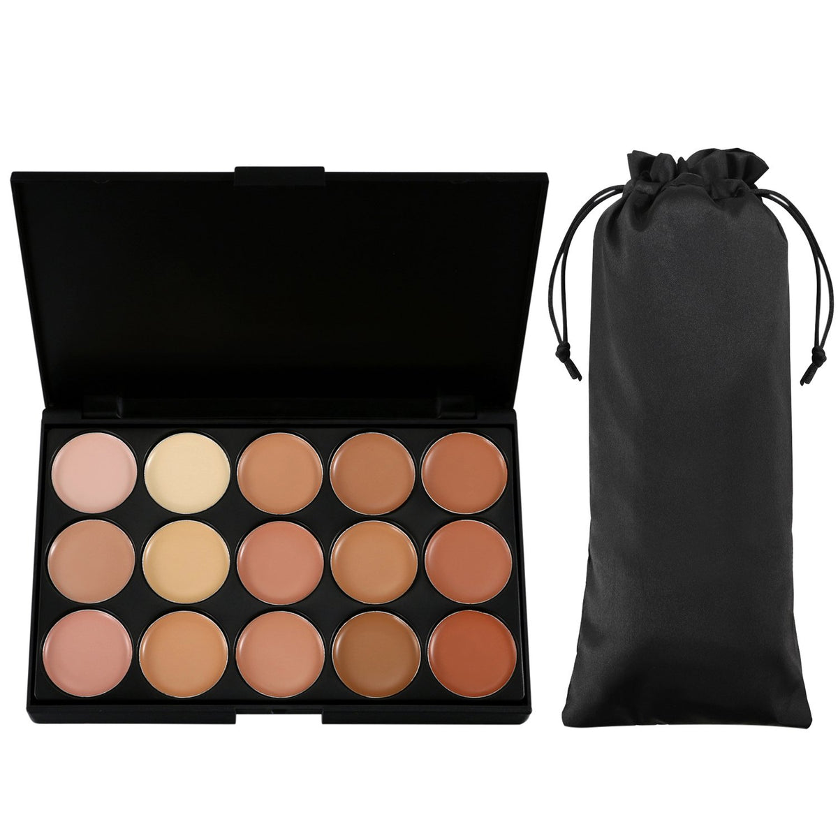 Vtrem 15 Colors Cream Contour Palette - Professional Concealer & Eyeshadow Makeup Set