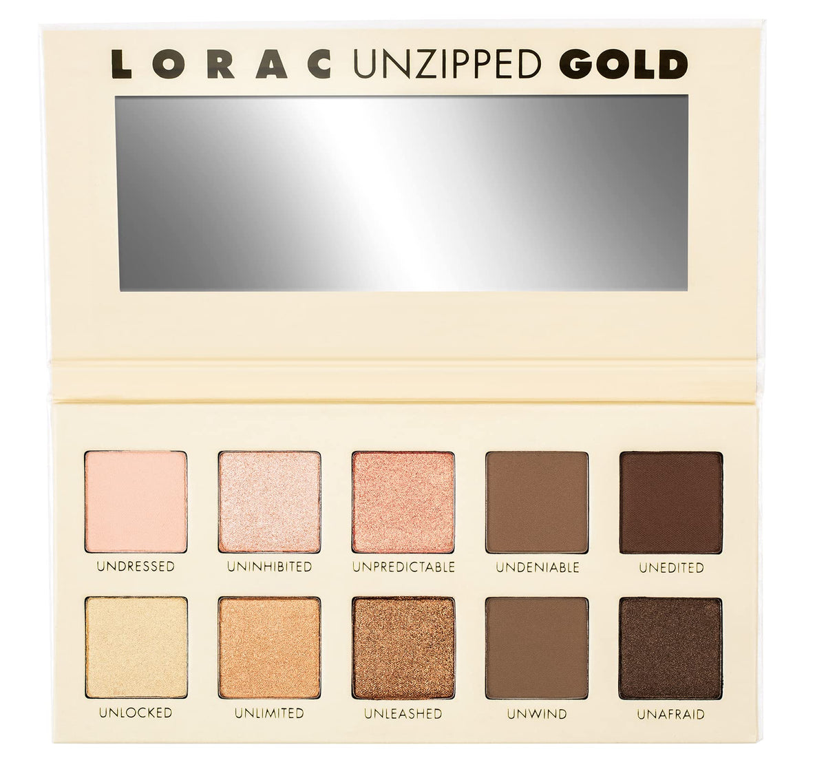 Lorac Unzipped Matte & Glitter Eyeshadow Palette - Gold | Vegan & Cruelty Free 0.39Oz