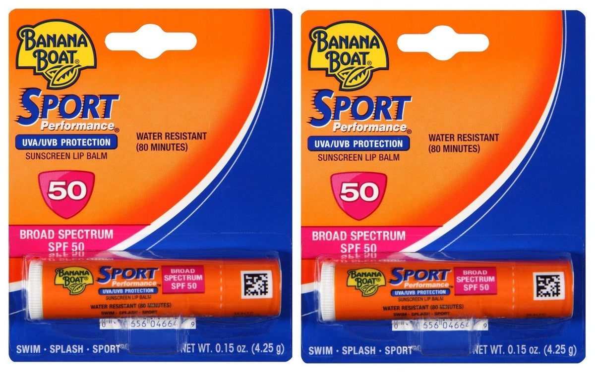 Banana Boat Sport Spf 50 Sunscreen Lip Balm - 2 Pack, 0.15 Ounce, Sun Protection