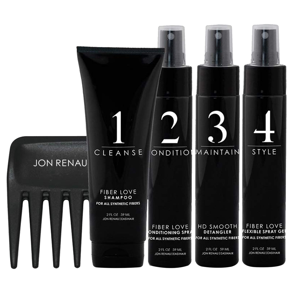 Jon Renau Synthetic Hair Travel Kit - 1.6 Fl Oz (Pack Of 5) - Easy Care For Gorgeous Hair