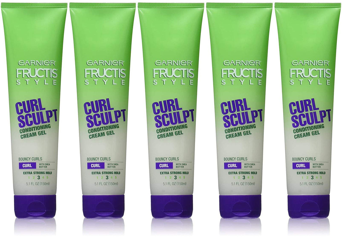 Garnier Fructis Style Curl Sculpt Conditioning Cream Gel, 5 Oz, Pack Of 5 - Perfect For Curls