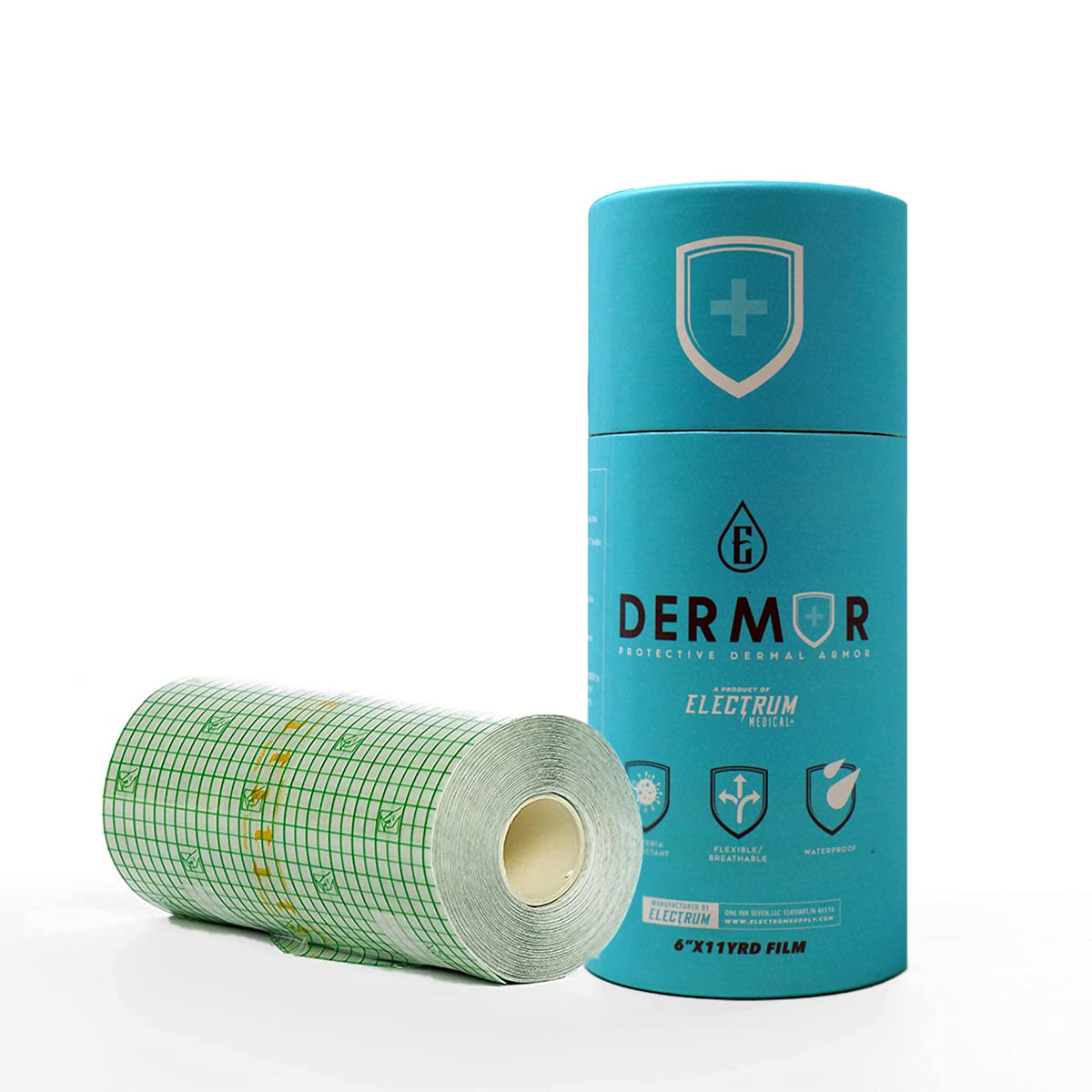 Electrum Dermor Waterproof Tattoo Aftercare Bandage Roll - 6&quot;X11 Yd, Latex Free, 100 Uses