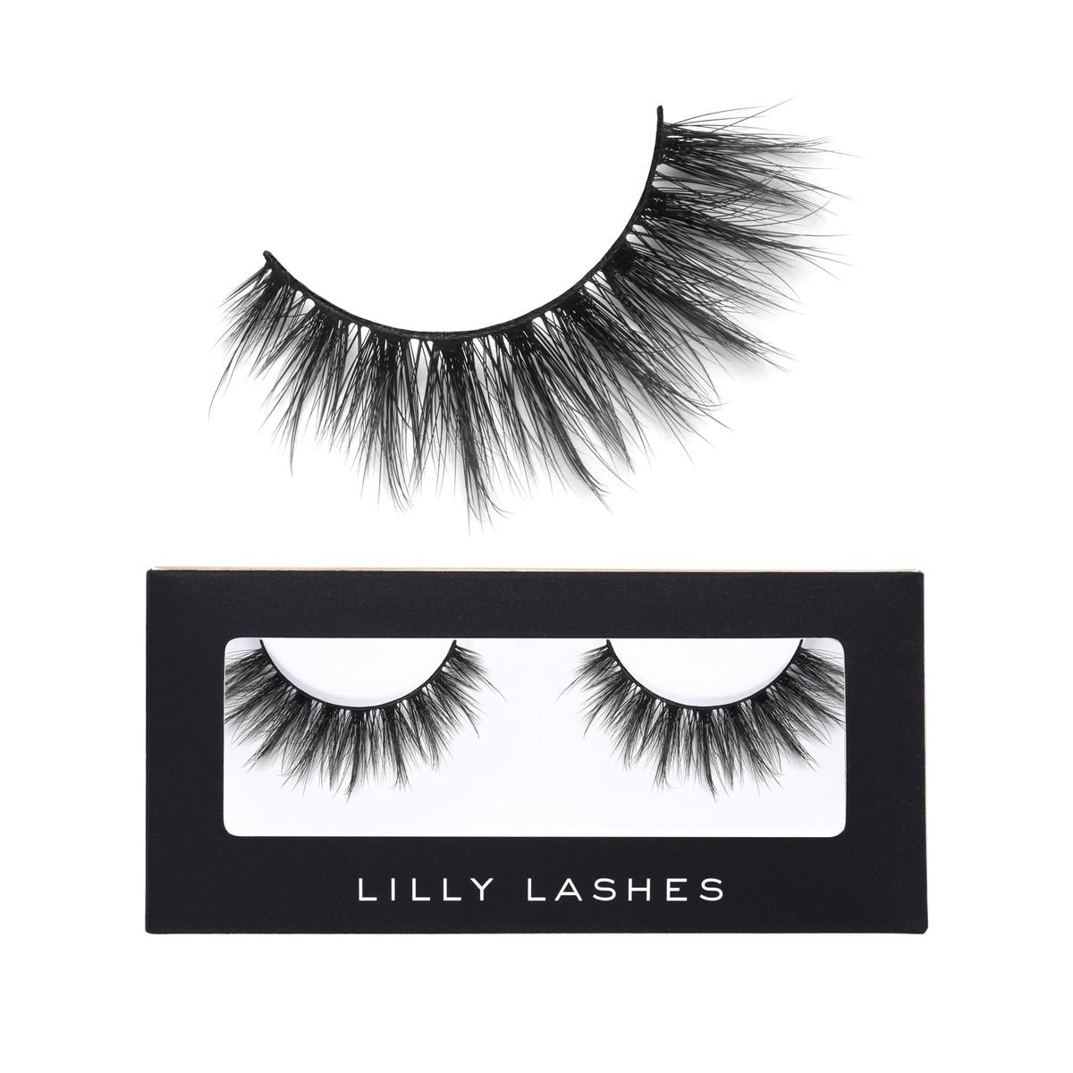 Lilly Lashes Vegan Synthetic Strip Lashes, Natural Look, Reusable, 15mm, Black, 1 Count