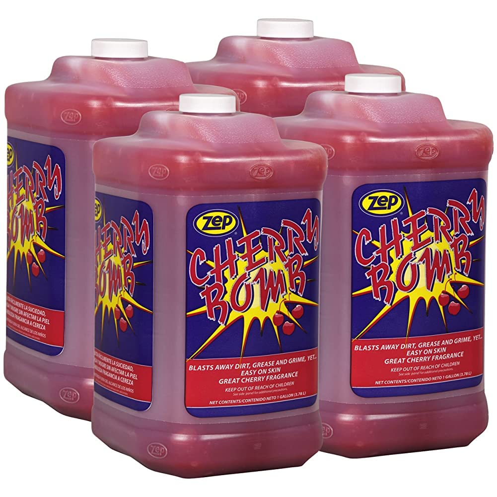 Zep Cherry Bomb Heavy-Duty Hand Cleaner Gel With Pumice - 1 Gallon Case Of 4