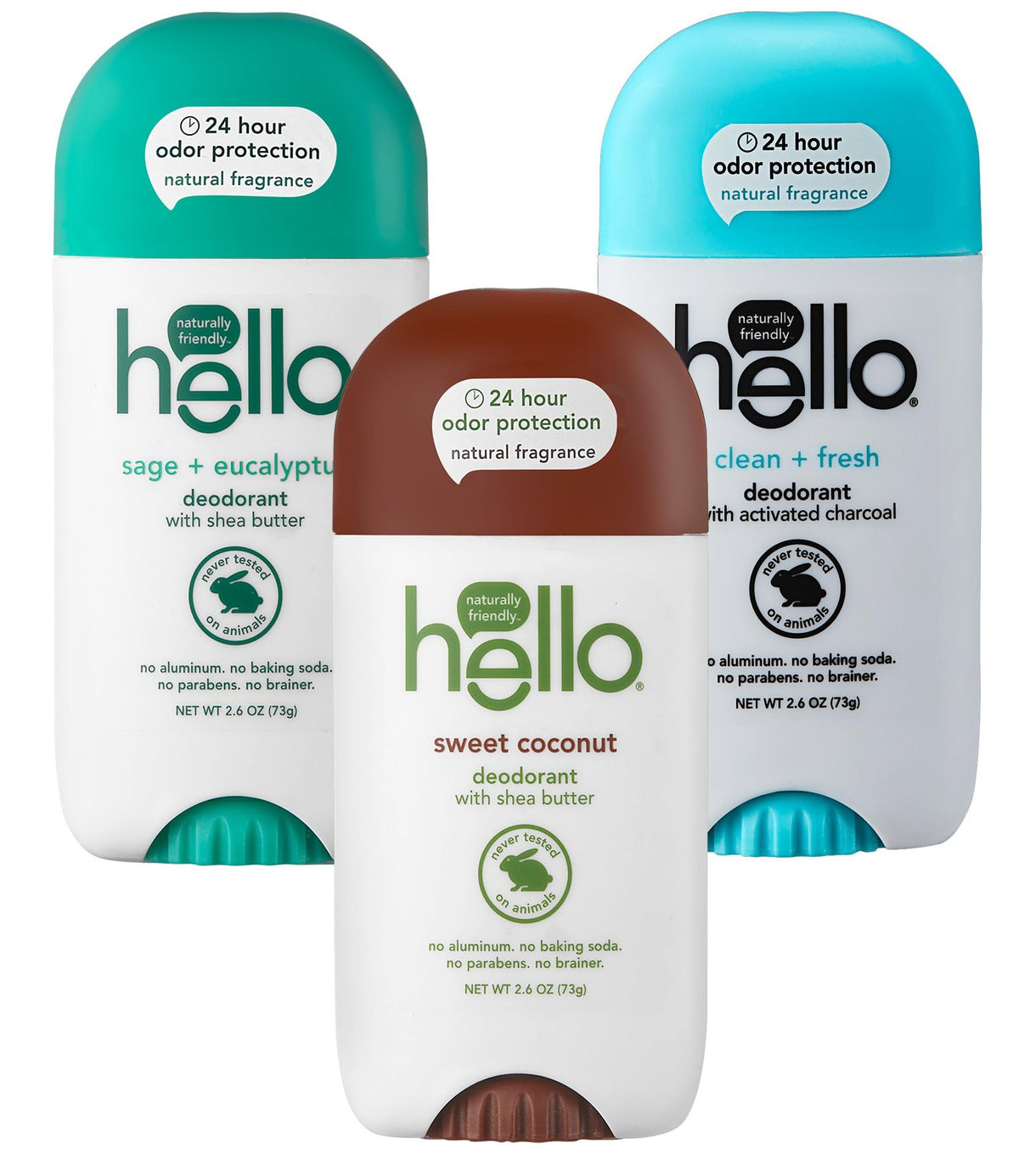 Hello Sweet Coconut Deodorant, 2.6 Oz - Natural, Long-Lasting, Aluminum-Free, Vegan