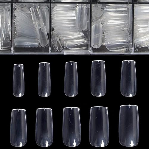 Btartbox Clear Fake Full Cover Nails - 500Pcs Square Acrylic Nail Tips For Diy Nail Art