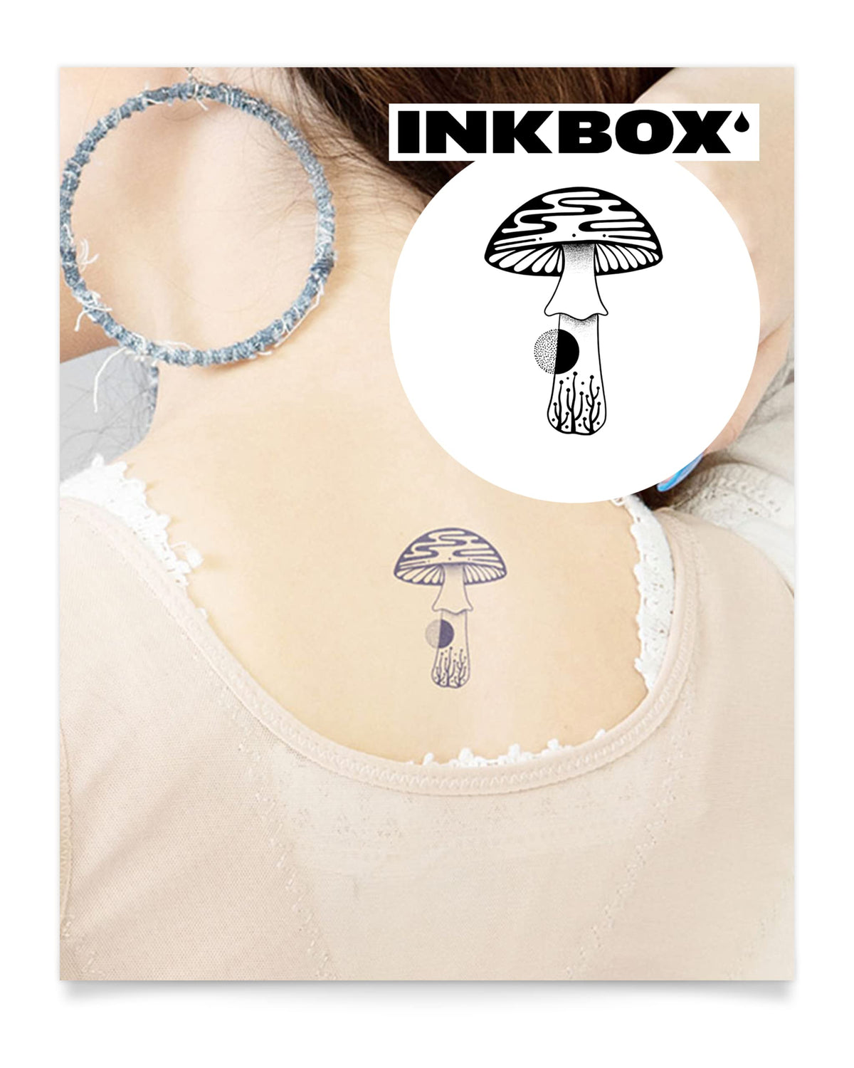 Inkbox Semi-Permanent Water-Resistant Temporary Tattoo, Subconscious, 3X3 In, Easy Lasting