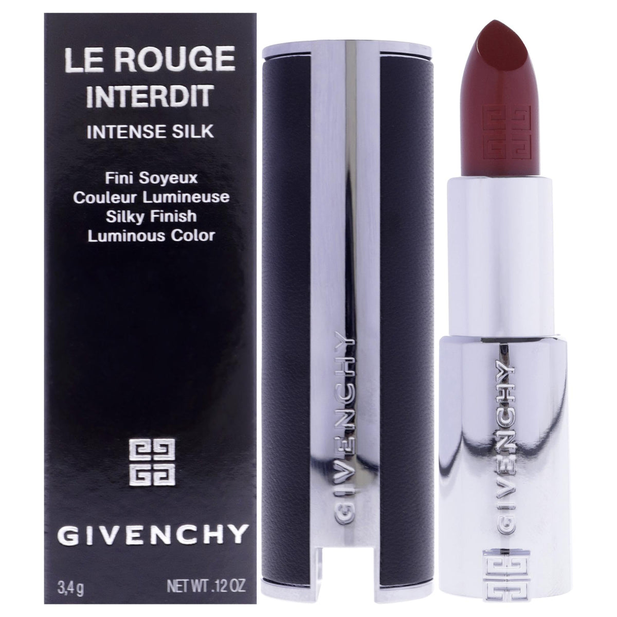 Givenchy Le Rouge Interdit Intense Silk Lipstick N333 L Iinterdit, Cranberry, 0.11 oz