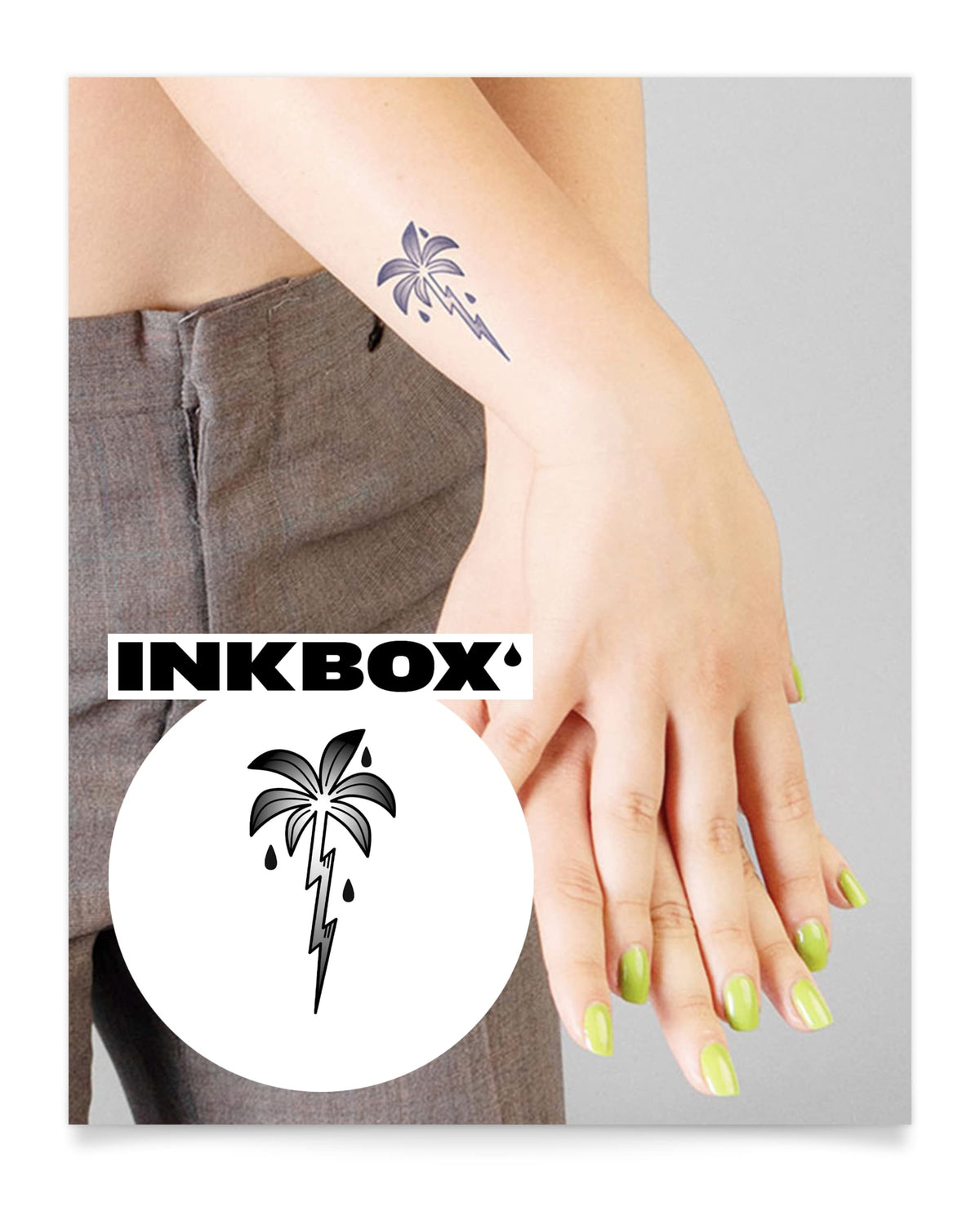 Inkbox Semi-Permanent Temporary Tattoo, Water-Resistant, Summer Squeeze, 3X3 In, Lasts 1-