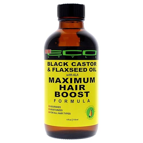 ECOCO Eco Style Black Castor Oil & Flaxseed Oil for Maximum Hair Growth, 4 Fl Oz