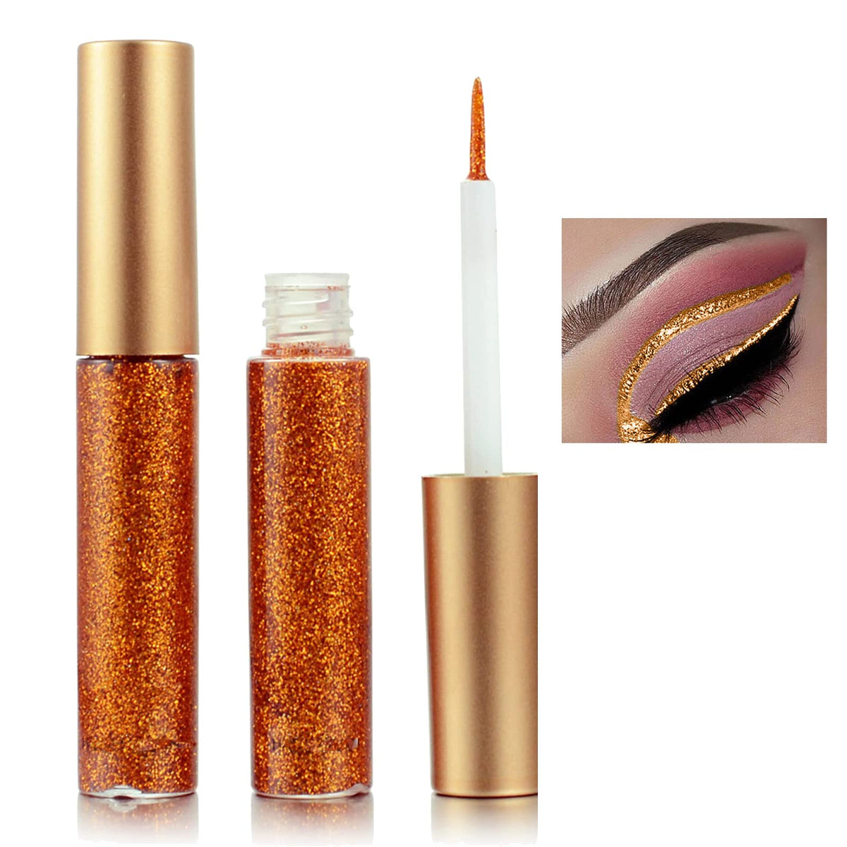 Girgbe Liquid Eyeliner - Waterproof Glitter Metallic Shimmer In 4 Colors: Silver, Gold, Blue, Pink