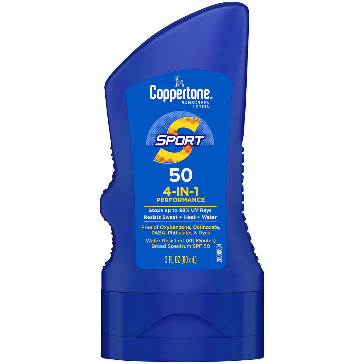 Coppertone Sport Sunscreen Spf 50 Lotion, Water Resistant, Travel Size, 3 Fl Oz