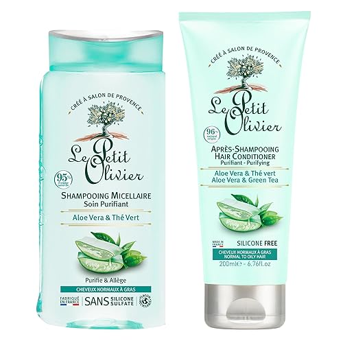 Le Petit Olivier Aloe Vera & Green Tea Shampoo And Conditioner Duo For Normal To Oily Hair - 4 Fl Oz