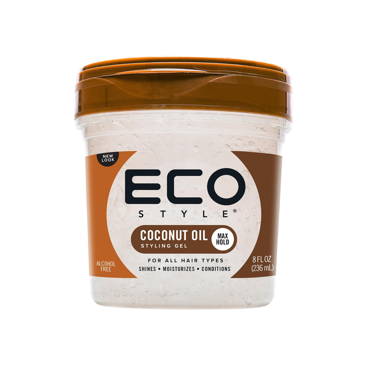 Eco Style Coconut Oil Styling Gel - Weightless Hold, Moisturizes & Prevents Breakage - 8 oz