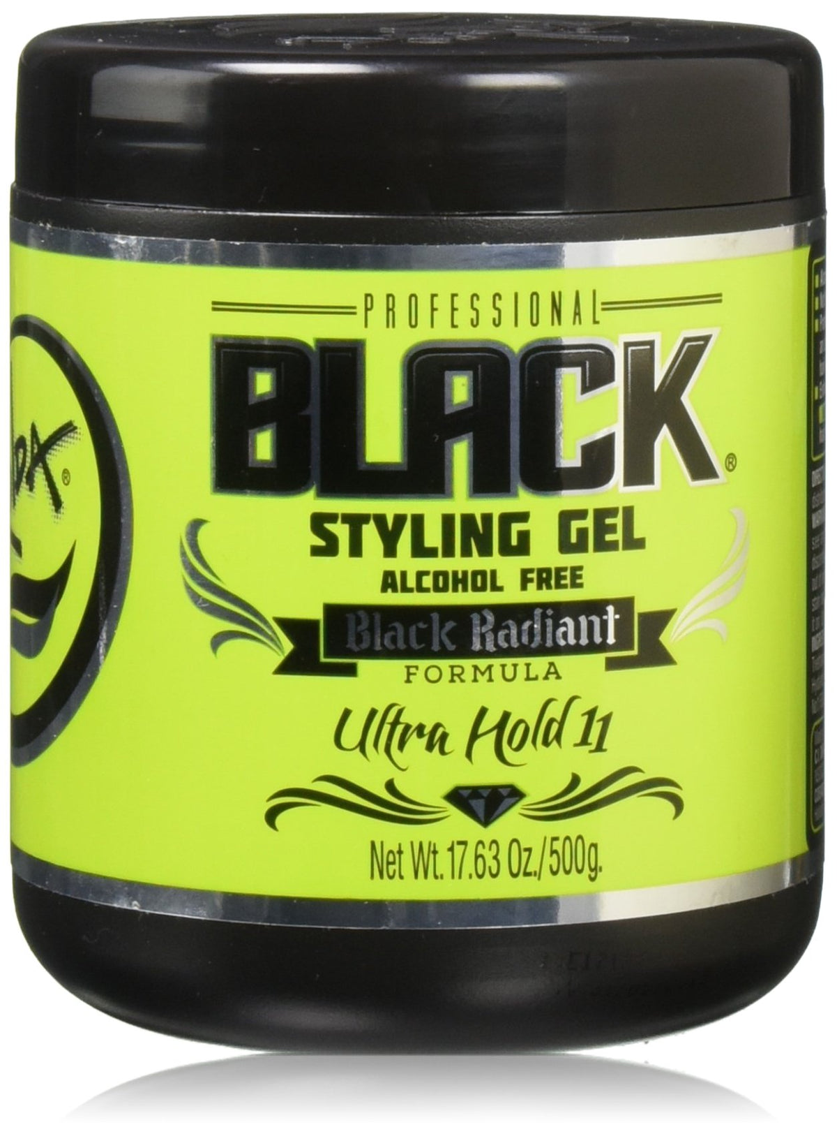 Rolda Black Styling Hair Gel - Medium Hold, Charcoal, Covers Grey, 17.6oz, Formaldehyde-Free