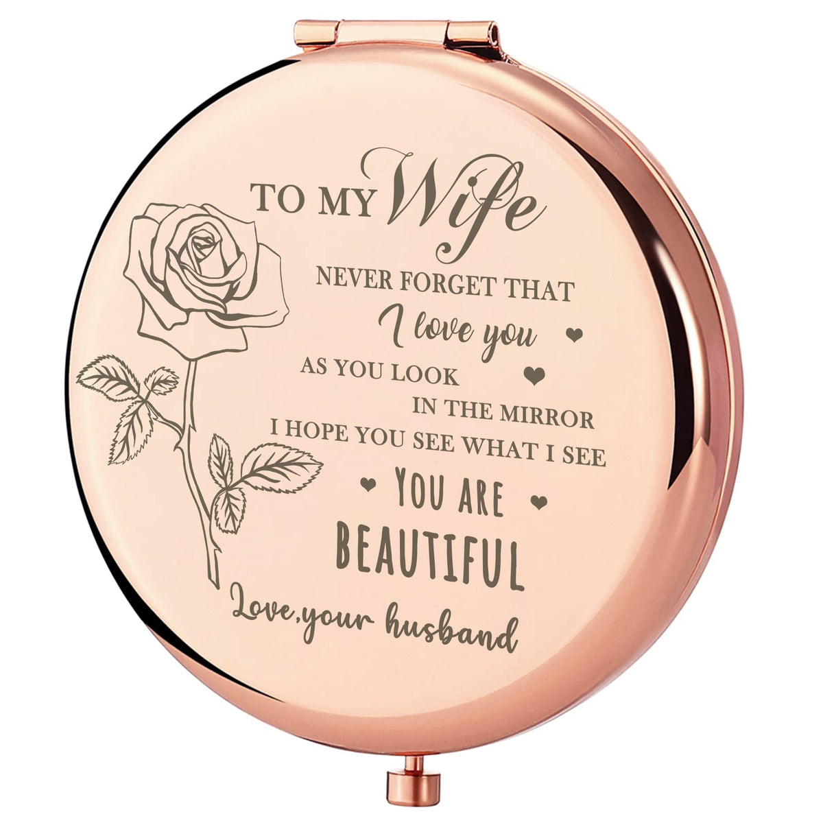 Gaolziuy Rose Gold Compact Mirror - Beautiful Gift For Wife, Birthday, Anniversary, Valentine'S Day