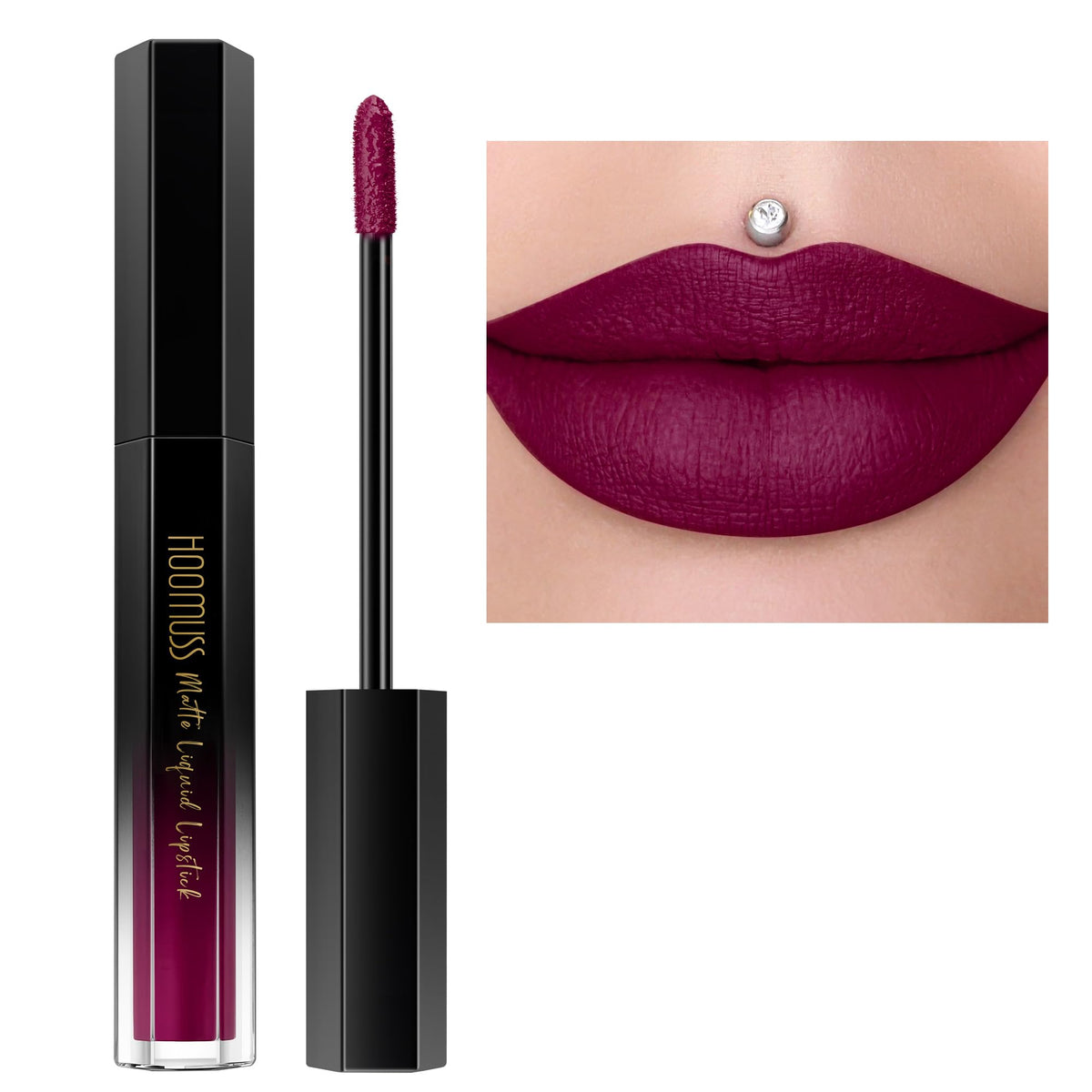 Hoomuss M66 Cranberry Matte Liquid Lipstick - Long Lasting, Smudgeproof, Cruelty Free