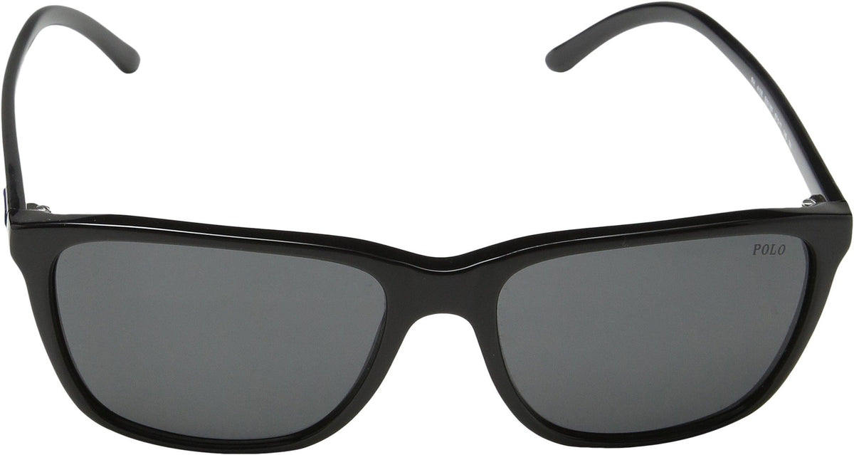 Polo Ralph Lauren Mens Square Sunglasses, Shiny Black/Dark Gray, 57Mm - Stylish Plastic Frames