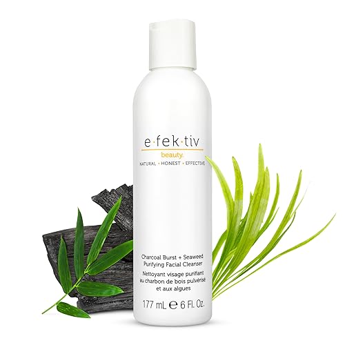 E.Fek.Tiv Beauty Charcoal Burst Plus Seaweed Facial Cleanser - Vegan, Sulfate Free, 6 Oz