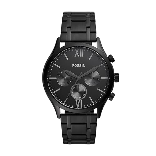 Fossil Fenmore Midsize Multifunction Black Stainless Steel Watch For Men