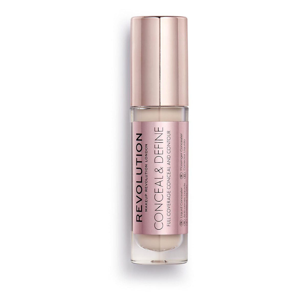 Makeup Revolution Conceal and Define Concealer, Full Coverage Matte Finish, C5.5, 0.7 Fl Oz