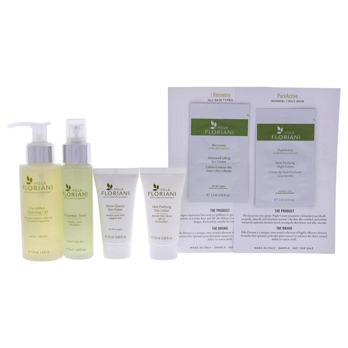 Villa Floriani Purifying Skincare Travel Kit Women 6 Pc