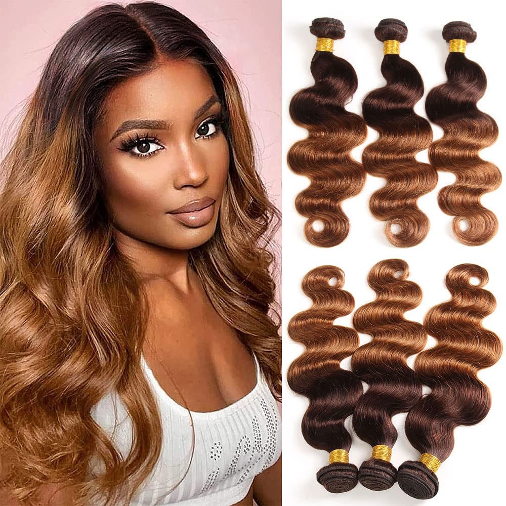 FASHION VILA Body Wave Bundles 2 Tone T4/30 Ombre 16&quot; Human Hair Weave 100% Rem