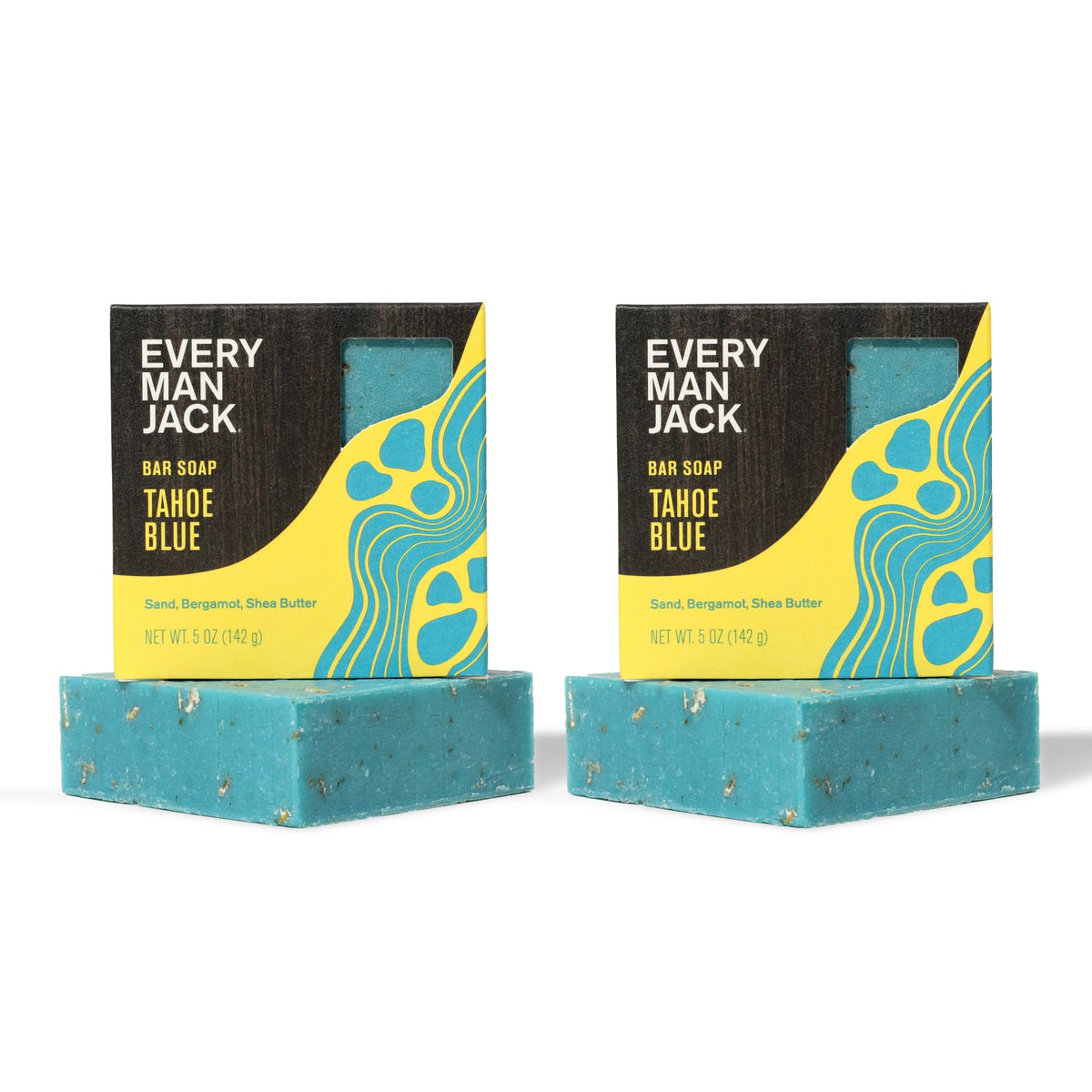 Every Man Jack Cold Plunge Bar Soap - Tahoe Blue, Bergamot & Lemon, 5Oz (2 Pack)