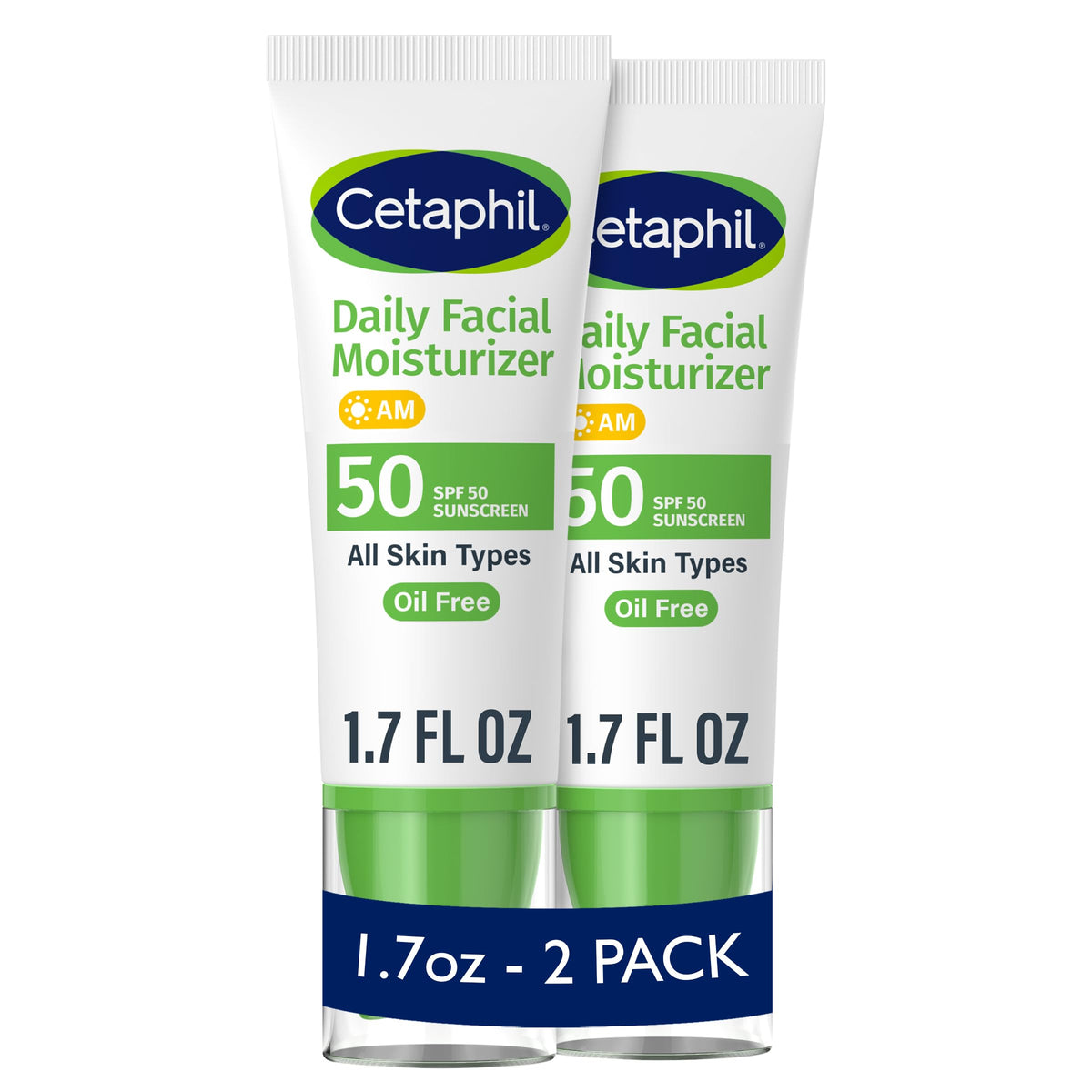 Cetaphil Daily Facial Moisturizer Spf 50, 1.7 Fl Oz (Pack Of 2) - Fragrance-Free