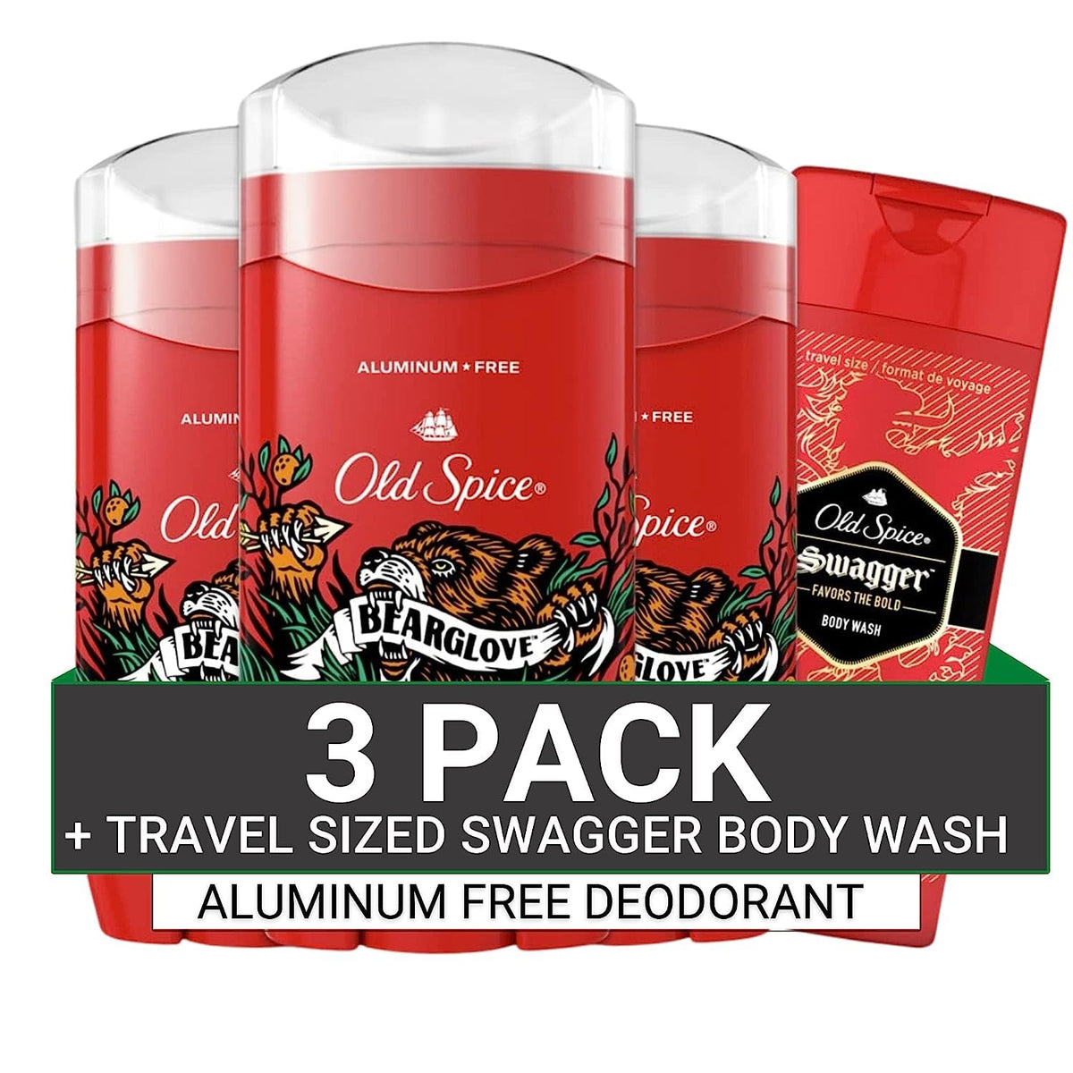 Old Spice Deodorant For Men, Bearglove Scent, 48 Hr Protection, 3 Oz, Pack Of 3