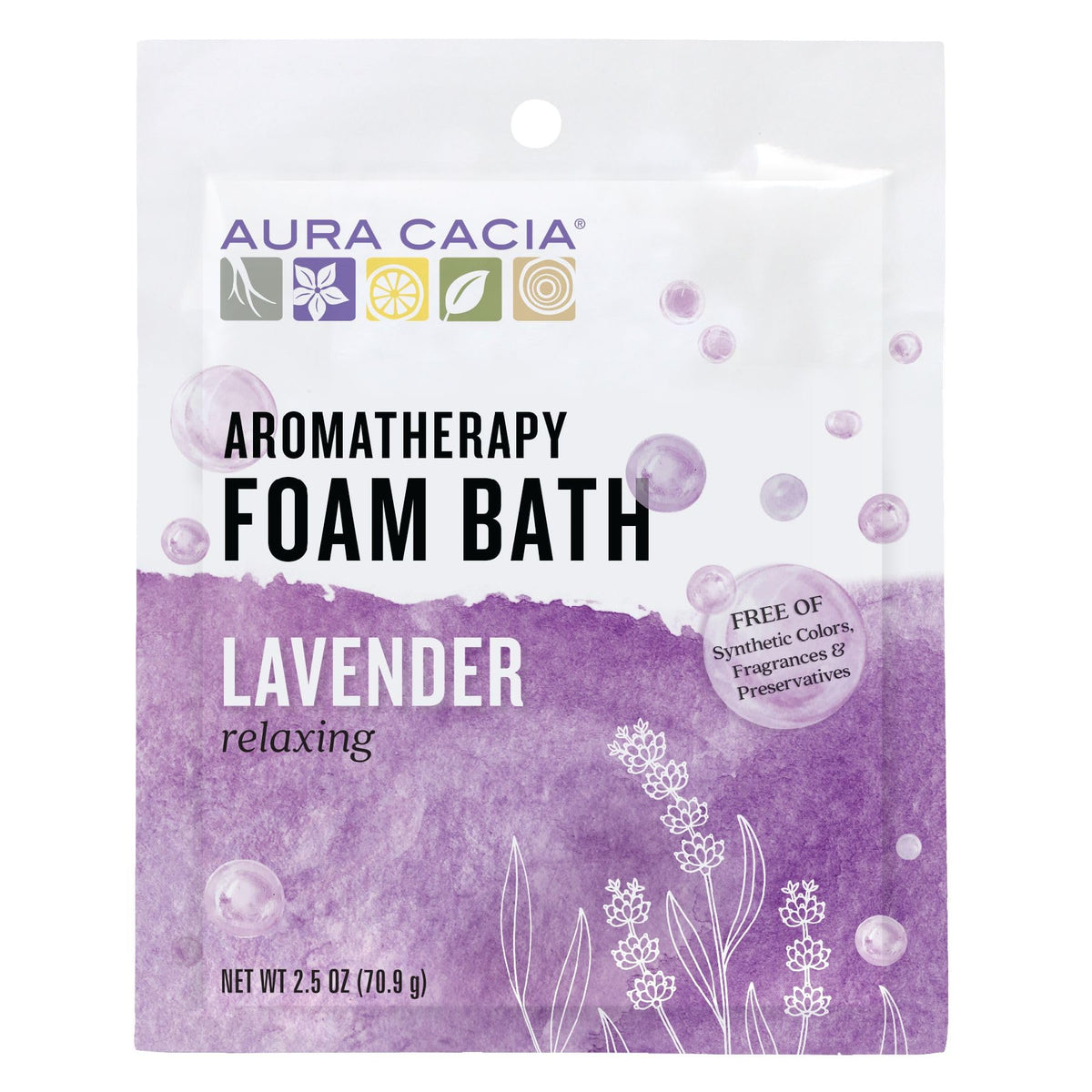 Aura Cacia Relaxing Lavender Aromatherapy Foam Bath, 2.5 Oz (Pack Of 3)