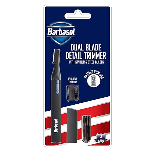 Barbasol Electric Dual Blade Trimmer - Stainless Steel Blades, Battery Powered, Black