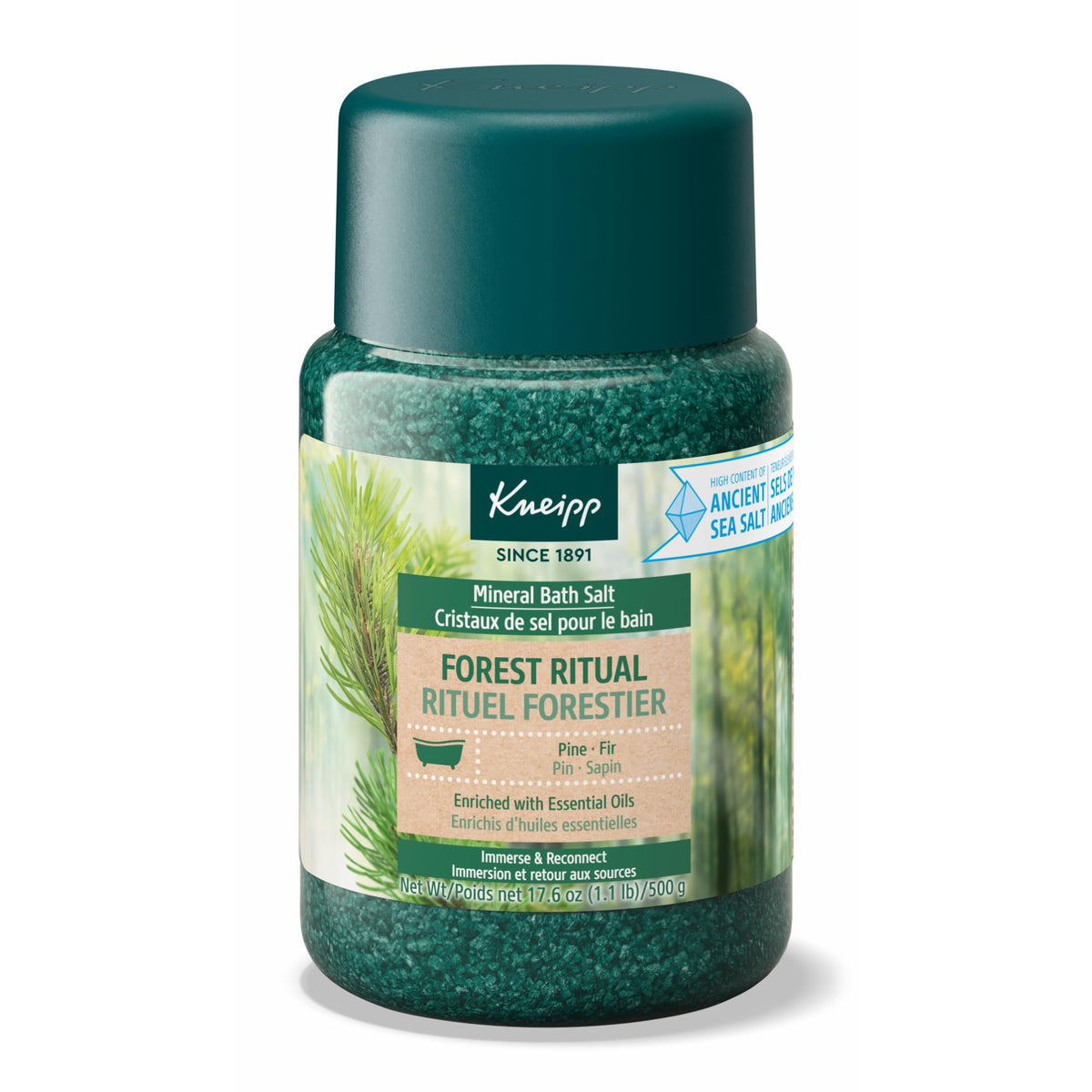 Kneipp Forest Ritual Pine & Fir Mineral Bath Salt, 17.6 Oz - Relaxing Aromatherapy For 10 Baths