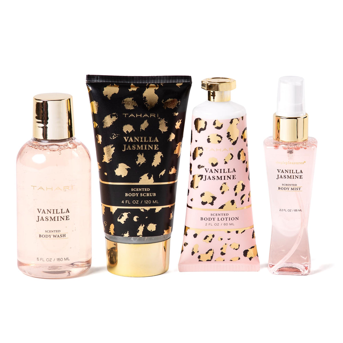 Tahari Vanilla Jasmine Spa Gift Set - Luxurious Bath Kit For Women, Leopard - Selfcare Gift