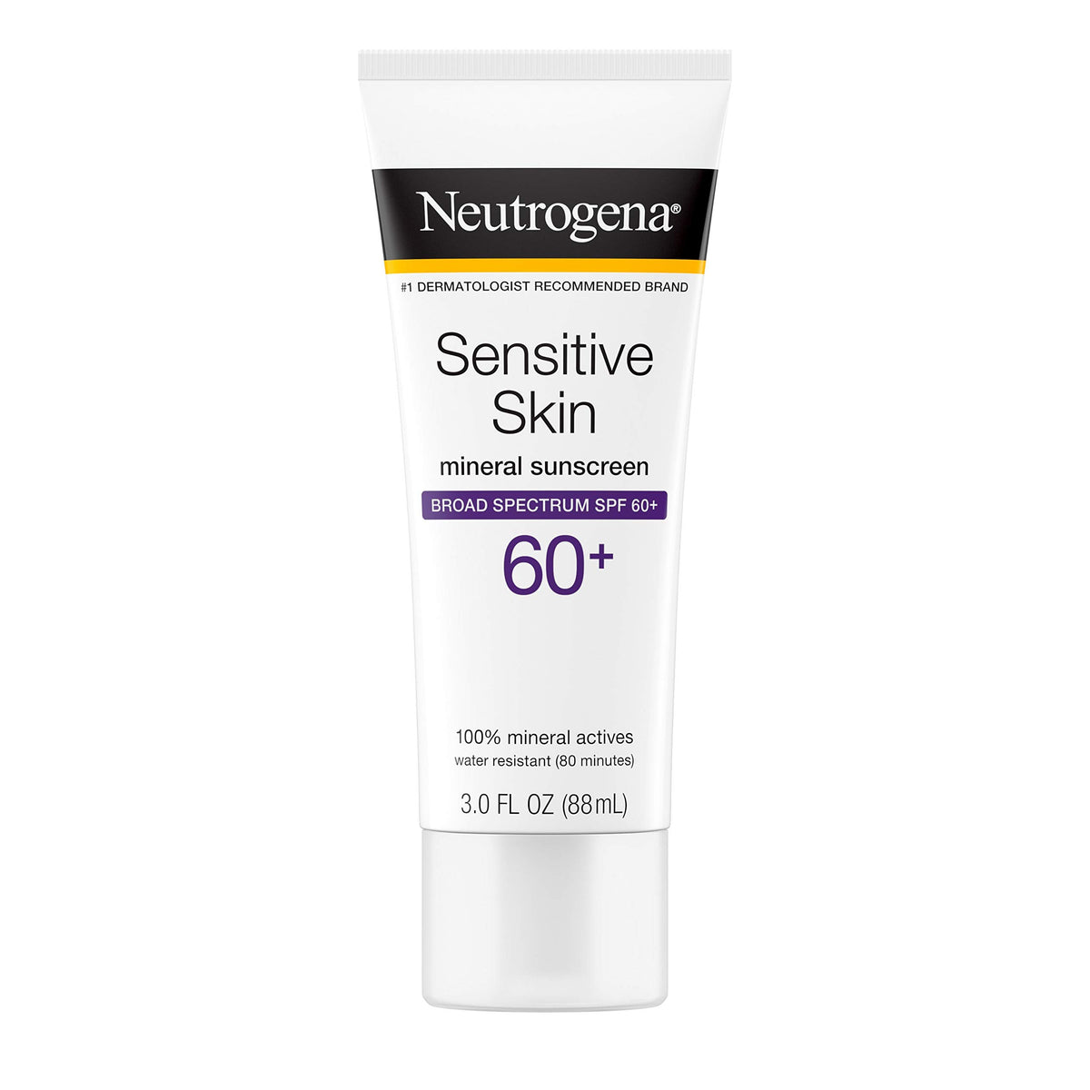 Neutrogena Sensitive Skin Mineral Sunscreen Spf 60+, Water-Resistant, 3 Fl Oz