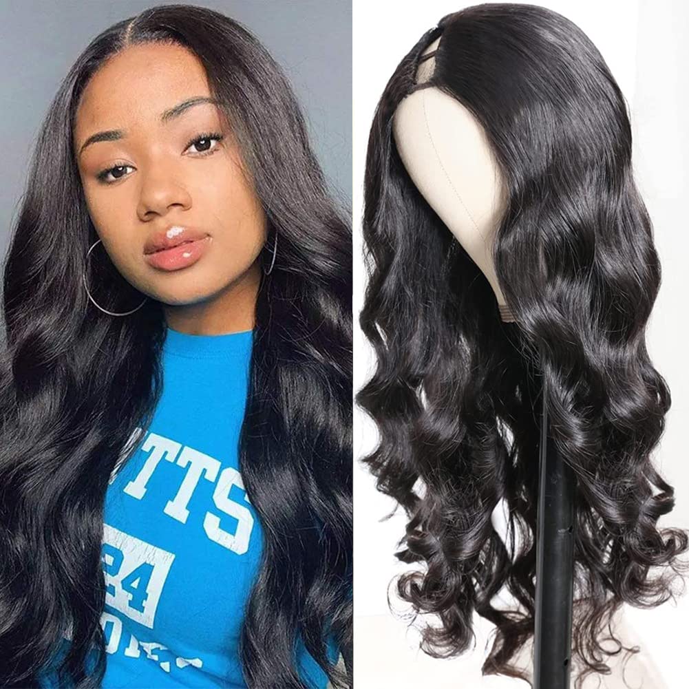 Dosacia 18&quot; Body Wave V Part Wig - Human Hair, Glueless, 180% Density For Black Women