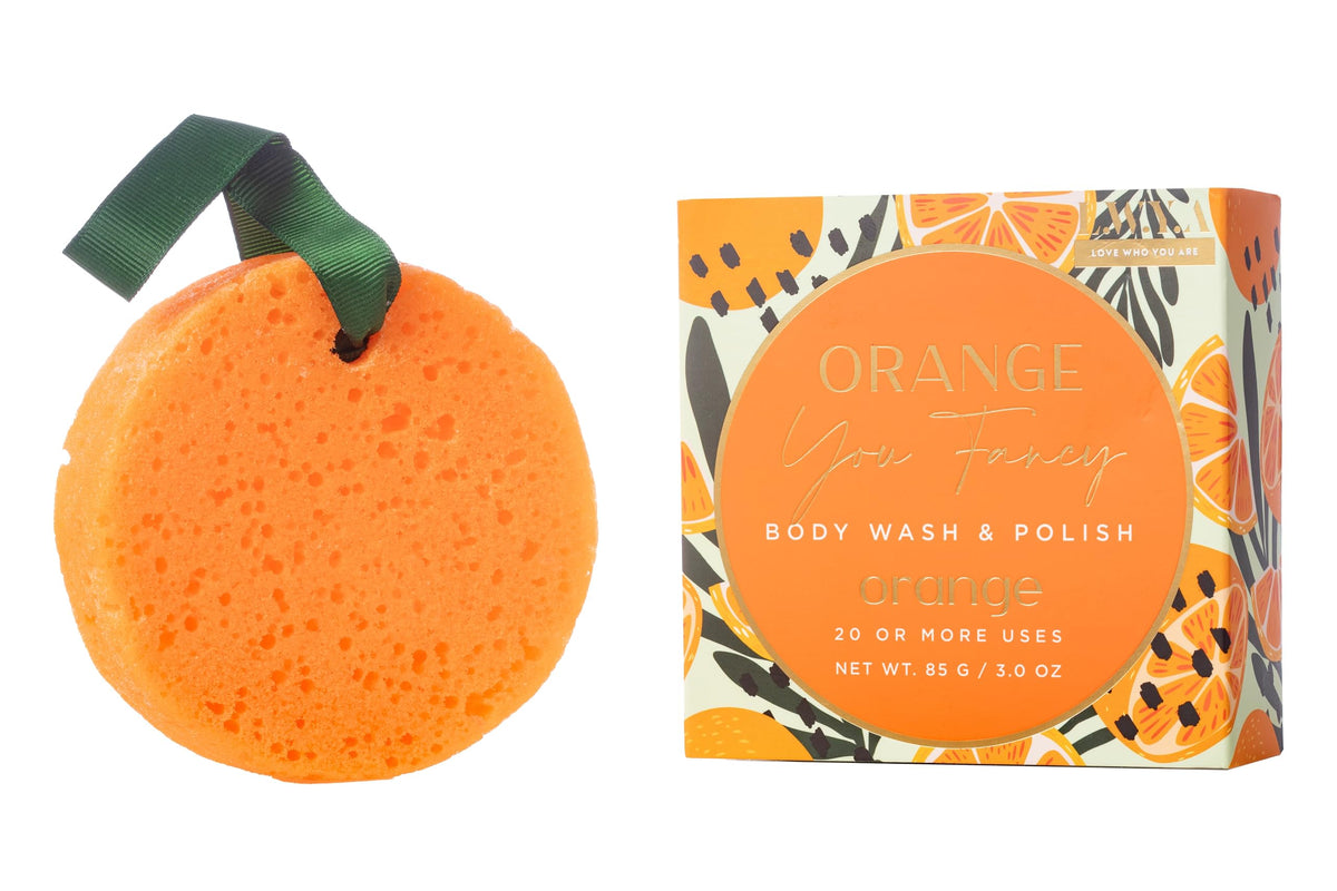 Love Who You Are Orange Loofah Body Sponge - 1 Count Pack Of 1 For Exfoliating & Cleansing