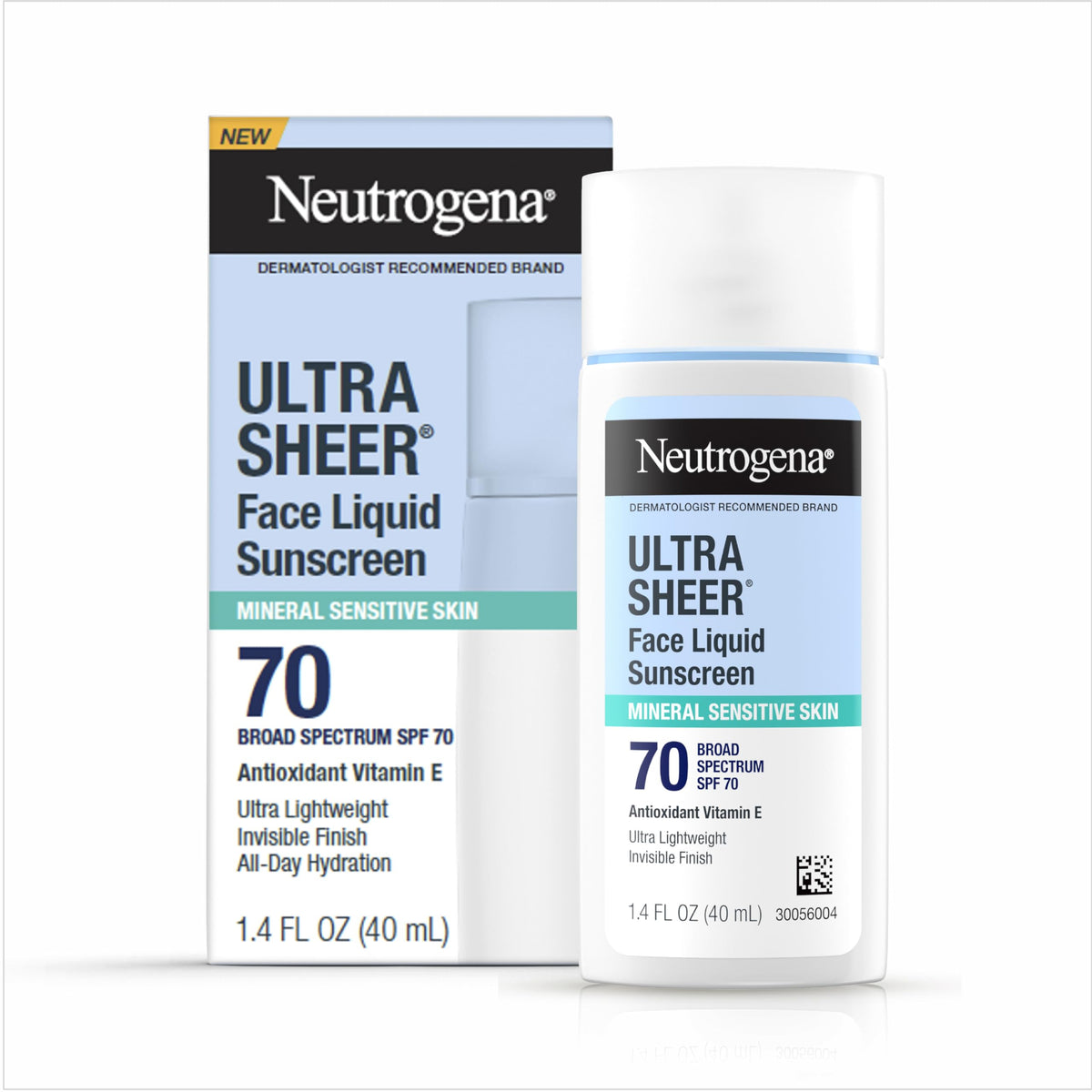 Neutrogena Ultra Sheer Face Liquid Mineral Sunscreen Spf 70, Oxybenzone-Free, 1.4 Fl Oz